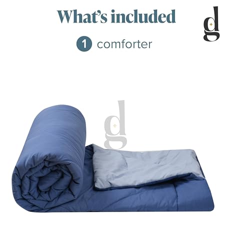 Image of Galaxy Home Decor Premium Microfibre Reversible Comforter | Ultra-Soft, Lightweight & All-Season Warm Quilt | Cozy AC Blanket for Single Bed 60 inch x 90 inch | 220 GSM, Sky & Powder Blue