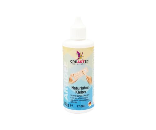 CREARTEC Naturlatex-Kleber - 100g Kst. Flasche - vielseitig verwendbar - aus natürlichem Latex - 60 min Abbindzeit - Made in Germany