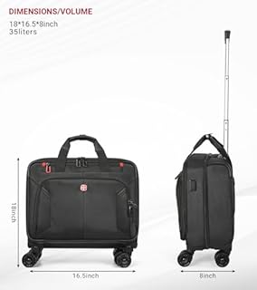 star cloud Rigid Frame Roling Laptop Bag on Wheels, Rolling Briefcase with USB & Type-C Charging Port,Water Resistant Rolling Computer Bag for 17.3 Inch Laptop, Work Travel and Business