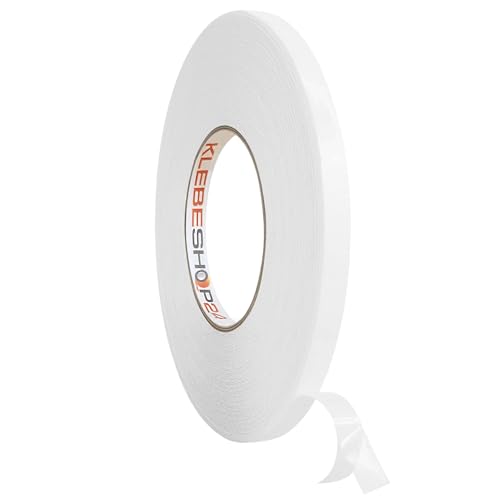 KLEBESHOP24 doppelseitiges Klebeband transparent 4 mm x 50 m