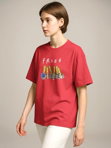 Image of HELLCAT Beige Trendy Printed Oversized T-Shirt for Women