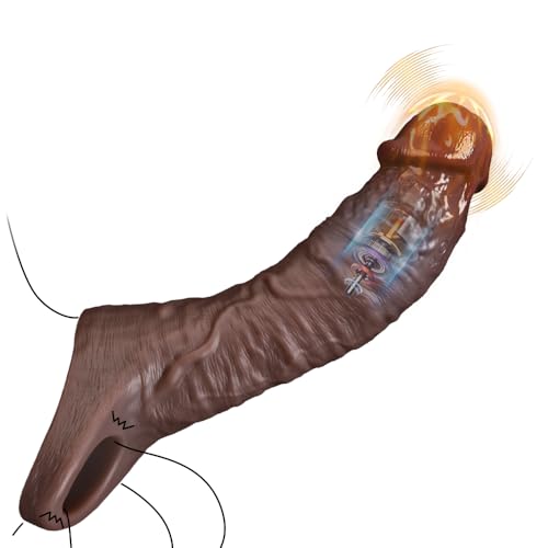 Penishülle mit Vibrator und Hodenring XXL Penisverlängerung 20 cm Penismanschetten Sexspielzeug für Paare und Männer Spielzeug für Extrem Sex Realistischer Penisaufsatz Cocksleeves Penis Sleeve