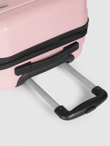 Image of Teakwood 55 CM Unisex Trolley Bag for Travel, Hard Cabin Trolley Large Travel Suitcase Bag, Lock System 360 Degree 8 Rotating Wheels (55 CM, Rose)