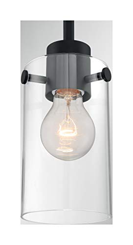 Image of Nuvo 60 /7270 Sommerset 1-Light Mini Pendant Fixture with Clear Glass - Matte Black Finish