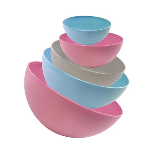 Zenker Set di 5 ciotole da cucina, per impastare, miscelare, lavare e servire, materiale plastica PP, lavabili in lavastoviglie, adatte al microonde, dimensioni varie
