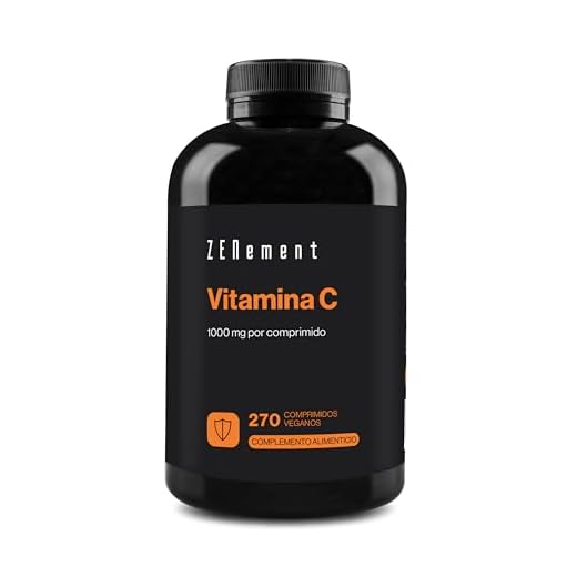 Vitamina C 1000 mg, 240 Comprimidos | Antioxidante, y contra la fatiga | Vegano, sin aditivos, sin gluten, No-GMO, GMP | de Zenement