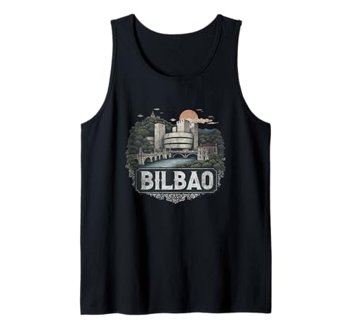Retro Bilbao Paisaje Vintage Recuerdo Camiseta sin Mangas