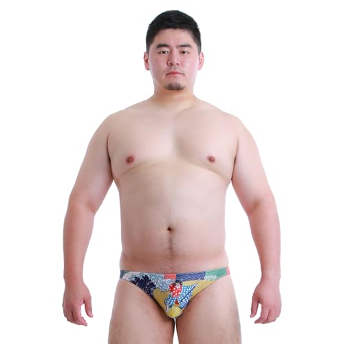PROPAGANDA Kabuki Ukiyoe Silky Bikini for Men, Quick-Drying, Japanese Print Swimwear, Vibrant Cationic Polyester - Main Image