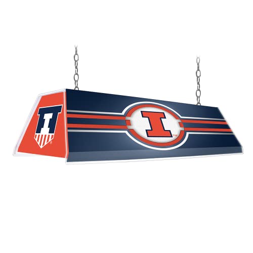 The Fan-Brand NCAA - Illinois Fighting Illini, Blue Edge Glow Pool Table Light - Sports Team Bar Sign Décor - Home, Dorm, Garage, Office, Fan Cave, Garage