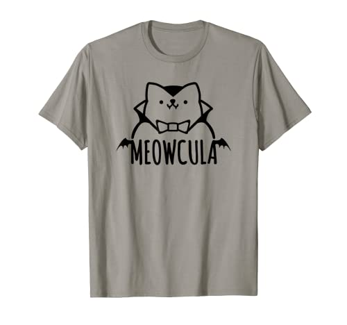 Meowcula Funny Cat Camisa Vampiro Drácula Halloween Camiseta