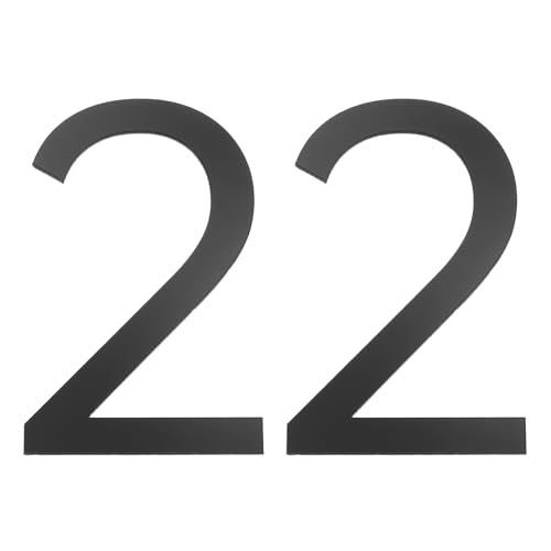 PATIKIL House Numbers, 2 Pcs 4 Inch Self-adhesive Acrylic Modern House Number for Outside Address Mailbox Door Farm House Office Apartments Hotel Room, Black (2)