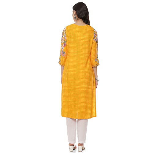Image of Rangriti Red Liva Straight Kurta for Women