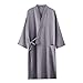 Bath Robe Mens,Mens Soft Cotton Long Robes Fall Fashion Striped Texture Kimono Bathrobes With Pockets Breathable After Shower Robe