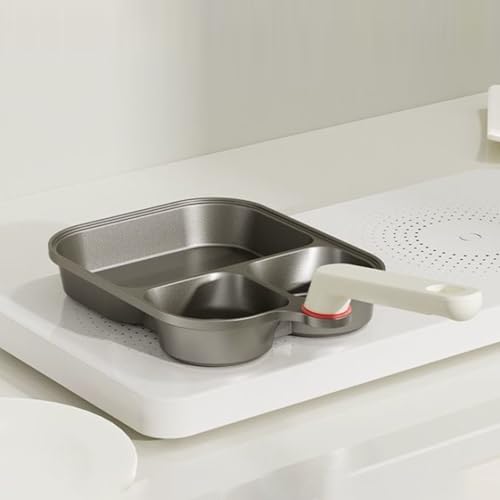 Poêle en titane divisé pour cuire trois aliments simultanément - 4