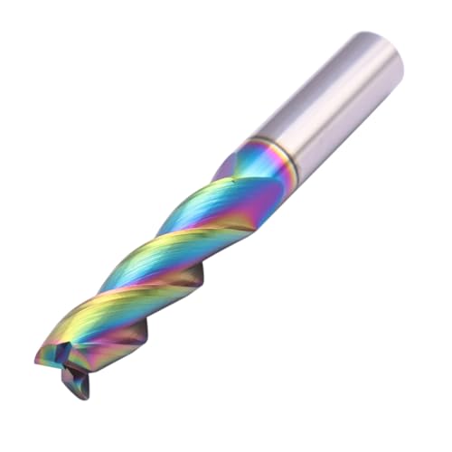 Image of 1 /2 inch 3 Flute Solid Carbide Long End Mill, 4 inch Overall Length, DLC Coated | 37 Helix, 1 /2 inch Cutting Dia, 1 /2 inch Shank Dia, 2 inch Length of Cut, for Milling Aluminum and Copper, Square End