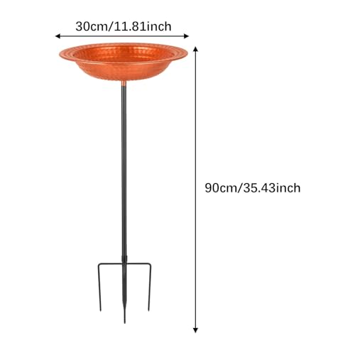 Bain d'oiseaux de jardin en fer avec pieu métallique robuste pour extérieur