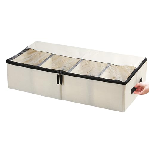 Generico Contenedor bajo el – Plegable con tapa transparente y asas, cestas para debajo del – Para organización habitación salón botas tacones altos juguetes