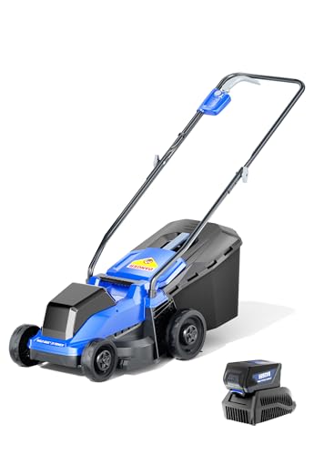Wild Badger Power 40V 14″ Cordless Lawn Mower Brushless,2,368 sq ft/0.049 ac,1×4.0Ah Battery & Fast Charger, 5-Position Height,for Townhomes & Small Yards