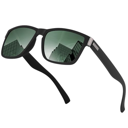 Farrobor Gafas de Sol Hombre Polarizadas Clásicas Gafas de Sol Cuadradas Lentes de sol Hombre y Mujer Conducir Correr Protección UV400