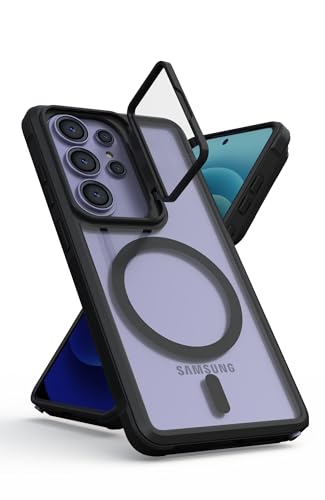 Image of Pirum Back Cover for Samsung Galaxy S26 Ultra Magnetic Wireless Charging with Lens Cover Kickstand - Black