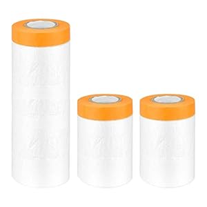 3er Pack Dust Sheet Roll, staubdichter wasserdichter Teppichbodenschutz zum Streichen, Dekorieren, Möbelbezug