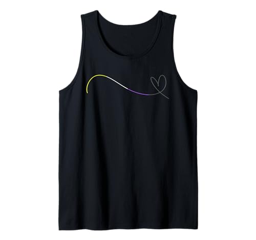 Nonbinary Pride Herzlinie Flaggenfarben Liebe minimalistisch Tank Top