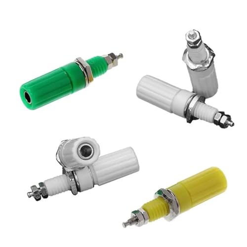 Conector de poste de conexión de 4 mm con conector tipo banana blanco en pack de 2 piezas 5