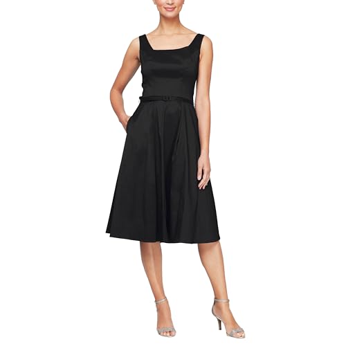 Alex Evenings Women's Short Sleeveless Party Dress with Pockets
