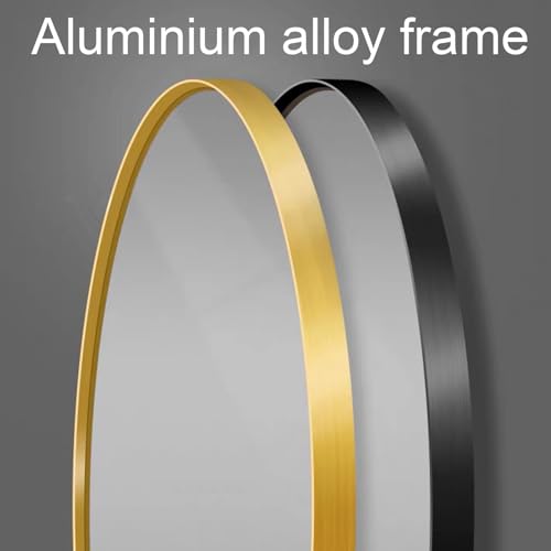 Miroir rétroéclairé ovale LED intensité variable cadre alu