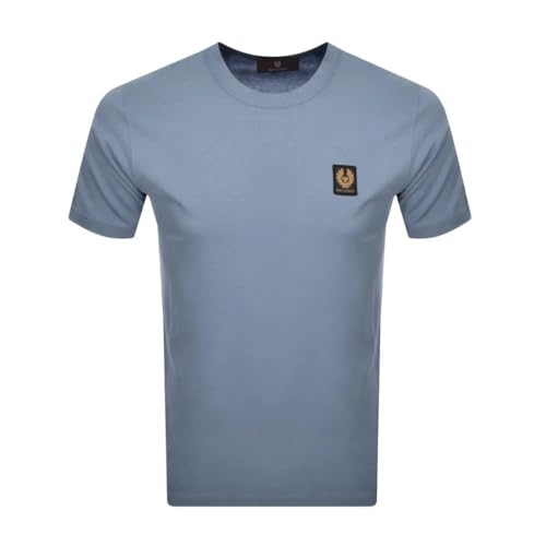Belstaff Kurzärmeliges T-Shirt mit blauem Flint, Blauer Feuerstein, M