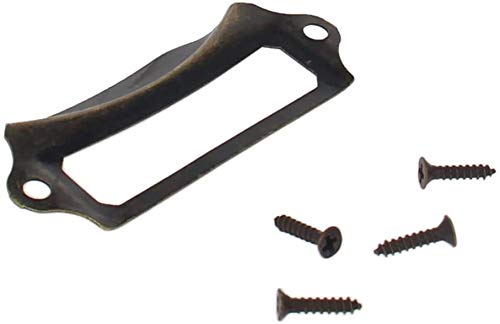 Multipurpose Label Holders Label Holders, Card Vintage Carbon SteelLabel Frame Drawer Knobs for Cabinet Cupboard, Bronze Tone 69x29mm w Screws 10Pcs