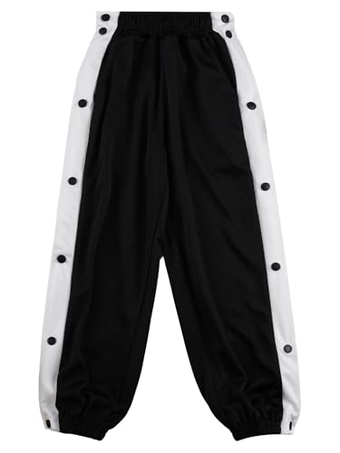 Youth Boys Basketball Pants, Side Button Sport Running Workout Athletic Sweatpants Casual Loose Jogger3