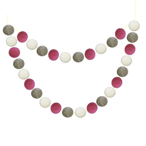 Ciieeo Party Hangings Hanging Pom Pom Garland Felt Decor Felt Garland Fringe Garland Pom Pom Ball Garland Felt Pom Pom Garland Nativity Wreath Christmas Tree Ribbon Yarn Wool Ball Props