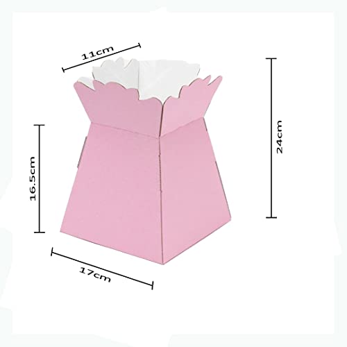Image of Oasis Paper Gift Box Foldable, Empty, Decorative, Reusable, Multipurpose Birthday, Anniversary, Wedding, Return Gifts Hamper Packaging (Set of 5) Porto Pink Vase