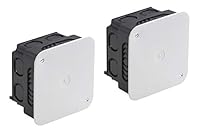 Meister Abzweigkasten Unterputz-100 x 100 x 45 mm-2 Stück-14 Kabeldurchführungen-Mit Deckel-Für den trockenen Innenbereich/Unterputzdose im Set/Verteilerdose für Innenausbau / 7461130