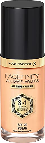 Max Factor Facefinity 3-in-1 All Day Flawless Liquid Foundation, SPF 20 - 44 Warm Ivory, 30 ml Max Factor Facefinity 3-in-1 All Day Flawless Liquid Foundation, SPF 20 - 44 Warm Ivory, 30 ml