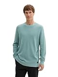 TOM TAILOR 1042453 Pull Basique en Coton, 13158-Mineral Stone Blue Melange, 3XL Homme
