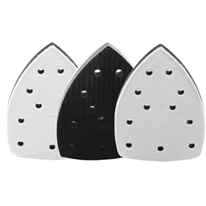 3pcs 105mm*152mm 11 Holes Mouse Detail Sanding Interface Pad, Foam Interface Mouse Sander Sandpaper Backing Pad Compatible for Bosch Multi-Sander