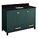 Signature Hardware 464035 Radke 48" Free Standing Single Vanity Set with Mahogany Cabinet, Stone Vanity Top, and Oval Undermount Porcelain Sink - 8" Faucet Holes