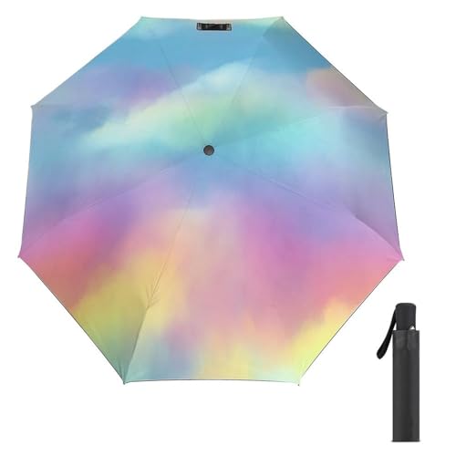 Parapluie pliant arc-en-ciel compact et résistant à dégradé doux - 6