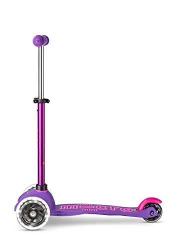 Image of Micro Kickboard | Mini LED Kids Scooter for Ages 2-5 | Children up to 110 lbs | 3 Wheel Lean-to-Steer Design | Adjustable T Bar | Smooth Ride, Motion Activated PU LED Wheels | Swiss Design