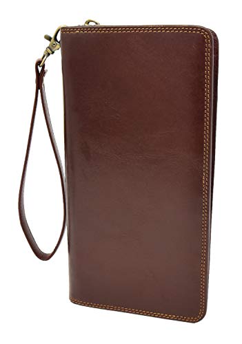 Portefeuille pour passeport HLG101 en cuir véritable marron, le cadeau parfait pour les passionnés de voyage