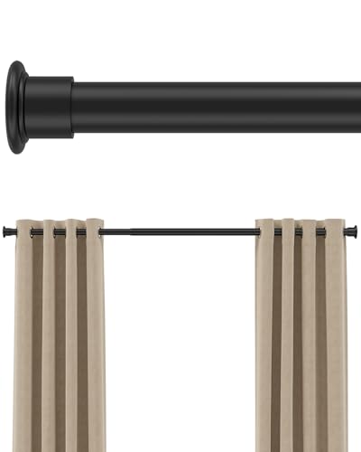 Tension Curtain Rod by EZFurni, 42-123 Inches, Heavy Duty Tension Rods for Windows, Adjustable...