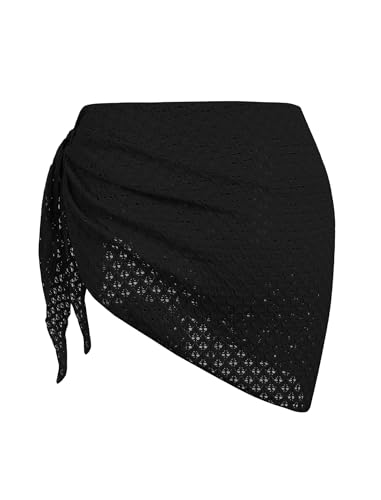 Image of ZAFUL Women's Sarong Coverups Beach Wrap Sheer Bikini Cover Up Mini Skirt | Wraps Swimwear, Cover Ups for Swimwear, Multi-Wear, Texture, Floral