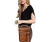 Jaald Sac à bandoulière en cuir de 33 cm pour ordinateur portable - Cadeau pour homme - Sac à bandoulière vieilli, marron, 10" X 13" #5