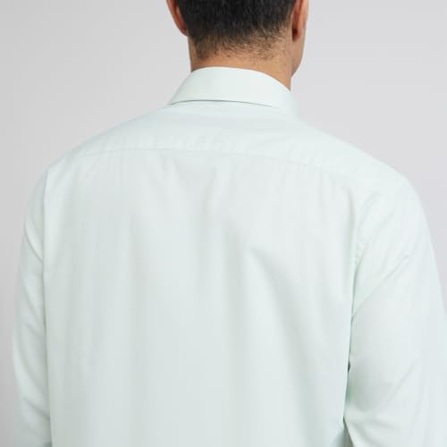 Image of Raymond Men's Slim Fit Pure Cotton Structure Pattern Semi Cutaway Collar Full Sleeve Formal Shirt