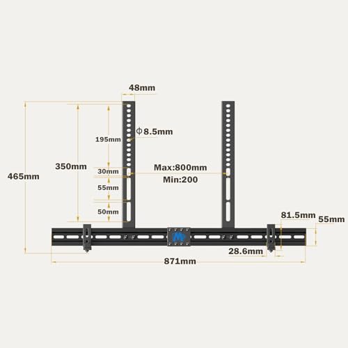 Image of Mounting Dream Soundbar Mount Sound Bar TV Bracket with Holes /Without Holes, Non-Slip Base Holder Extends 3.4 inch to 6.1 inch, Up to 20 LBS, Safe and Easy to Install MD5425