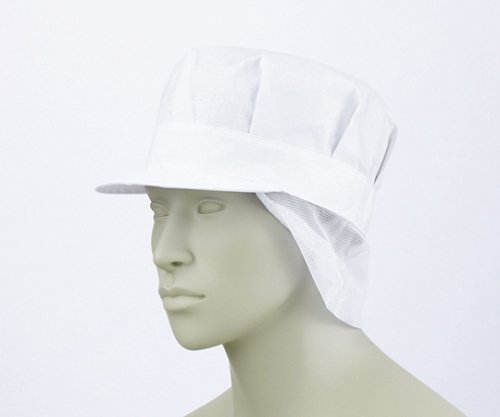 八角帽子たれ付 白/61-6131-93