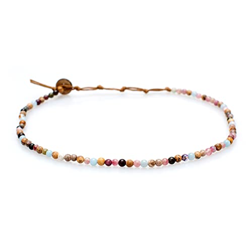 Lotus and Luna 7 Chakra Necklace for Women - Healing Crystal Necklace with Genuine Stones (Master Healer) to Bring Balance and Healing to Mind and Body - Handmade Jewelry Gift