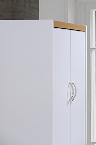 Hodedah 4 Door Kitchen Pantry with Four Shelves, White - Thumbnail 6